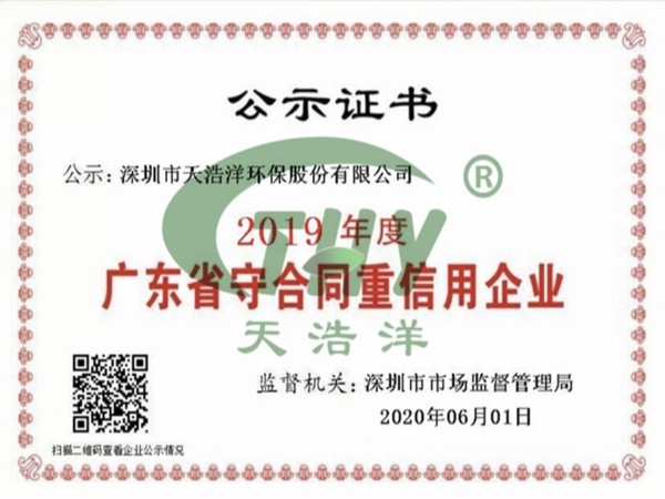 hjc黄金城荣获广东省“守合同重信用企业”荣誉称号